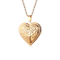 Heart-Shaped Angel Wings Locket Rose Gold Personalize